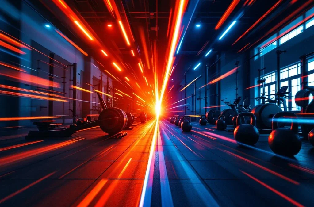 Hyrox-apparatuur zoals roeimachines en kettlebells tegenover traditionele fitnessapparatuur in gesplitste compositie